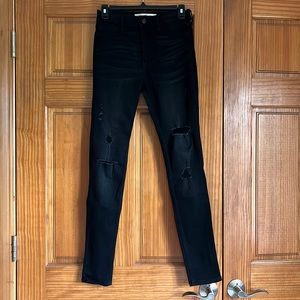 Womens Ripped High Rise Skinny Jeans